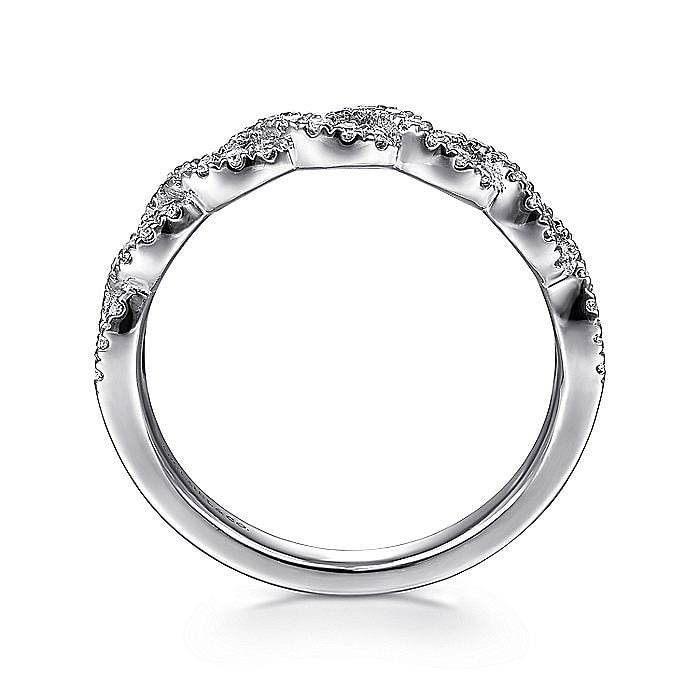 Gabriel & Co. White Gold Diamond Twisted Stackable Ring - Diamond Fashion Rings - Women's