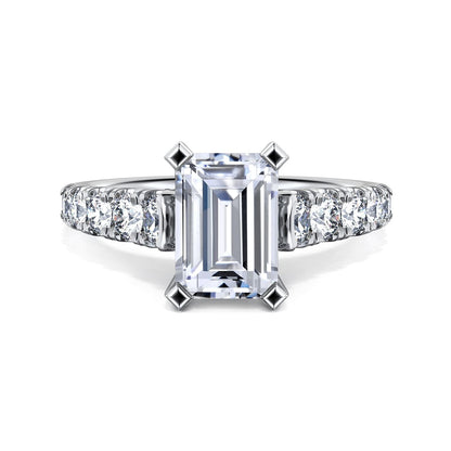 Gabriel & Co. 14 Karat Emerald Cut Semi-Mount Engagement Ring - Diamond Semi-Mount Rings