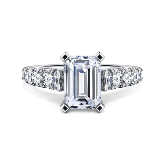 Gabriel & Co. 14 Karat Emerald Cut Semi-Mount Engagement Ring