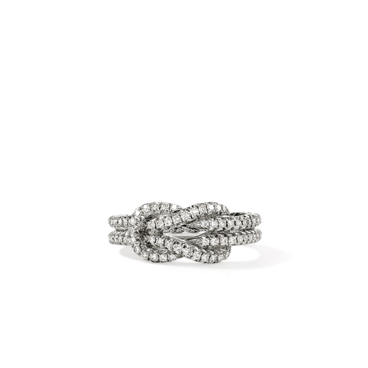 John Hardy Sterling Silver Love Knot Diamond Ring