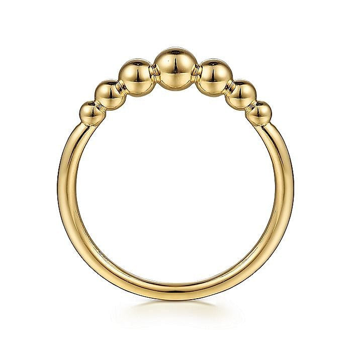 Gabriel & Co.Yellow Gold Graduating Bujukan Bead Ring
