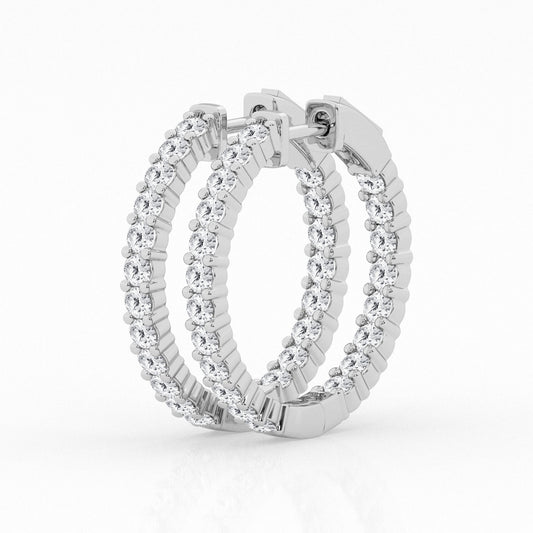 Laboratory Grown Diamond Hoops - Diamond Earrings