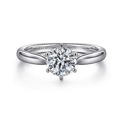 Gabriel & Co. 14 Karat White Gold Solitaire Semi-Mount Engagement Ring - Diamond Engagement Rings