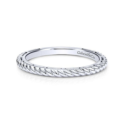 Gabriel & Co White Gold Twisted Rope Stackable Ring