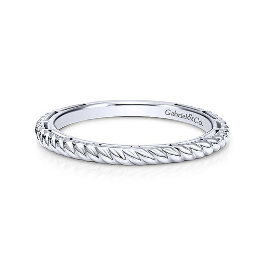 Gabriel & Co White Gold Twisted Rope Stackable Ring