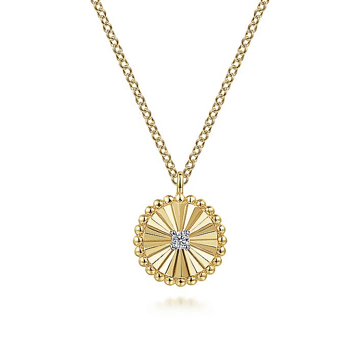 Gabriel & Co. White and Yellow Gold Diamond Bujukan Pendant - Diamond Pendants