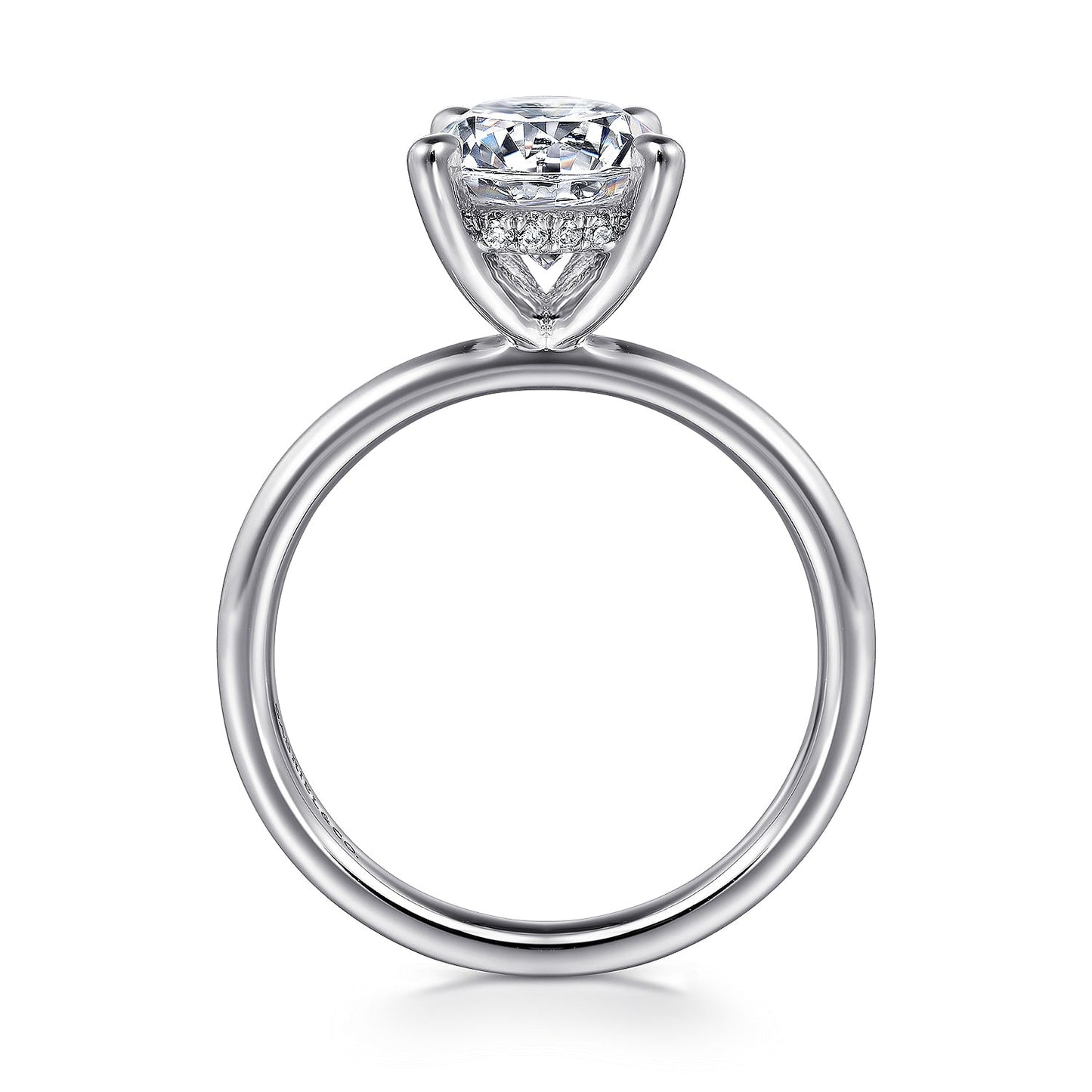Gabriel & Co. 14 Karat White Gold Round Hidden Halo Polished Semi-Mount