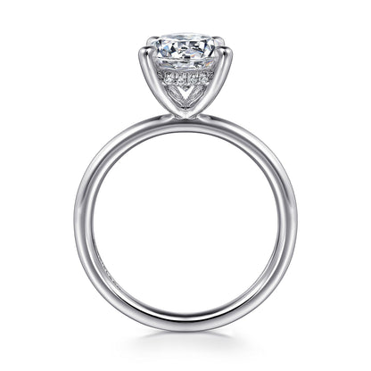Gabriel & Co. 14 Karat White Gold Round Hidden Halo Polished Semi-Mount