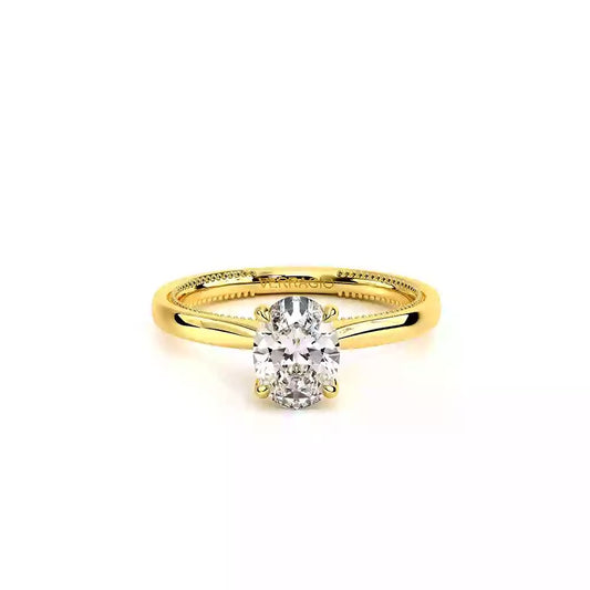 Verragio Yellow Gold Renaissance Oval Semi-Mount Polished Engagement Ring - Diamond Semi-Mount Rings