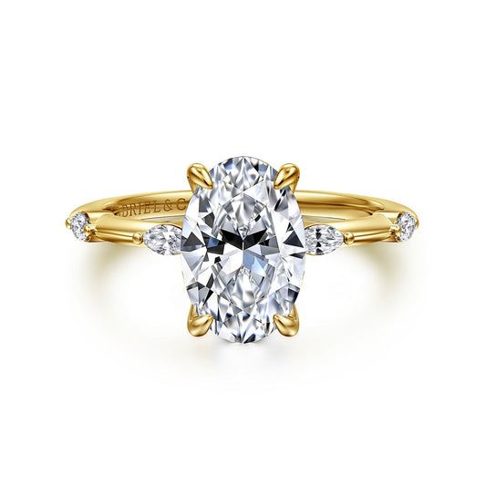 Gabriel & Co. Oval Semi-Mount Engagement Ring