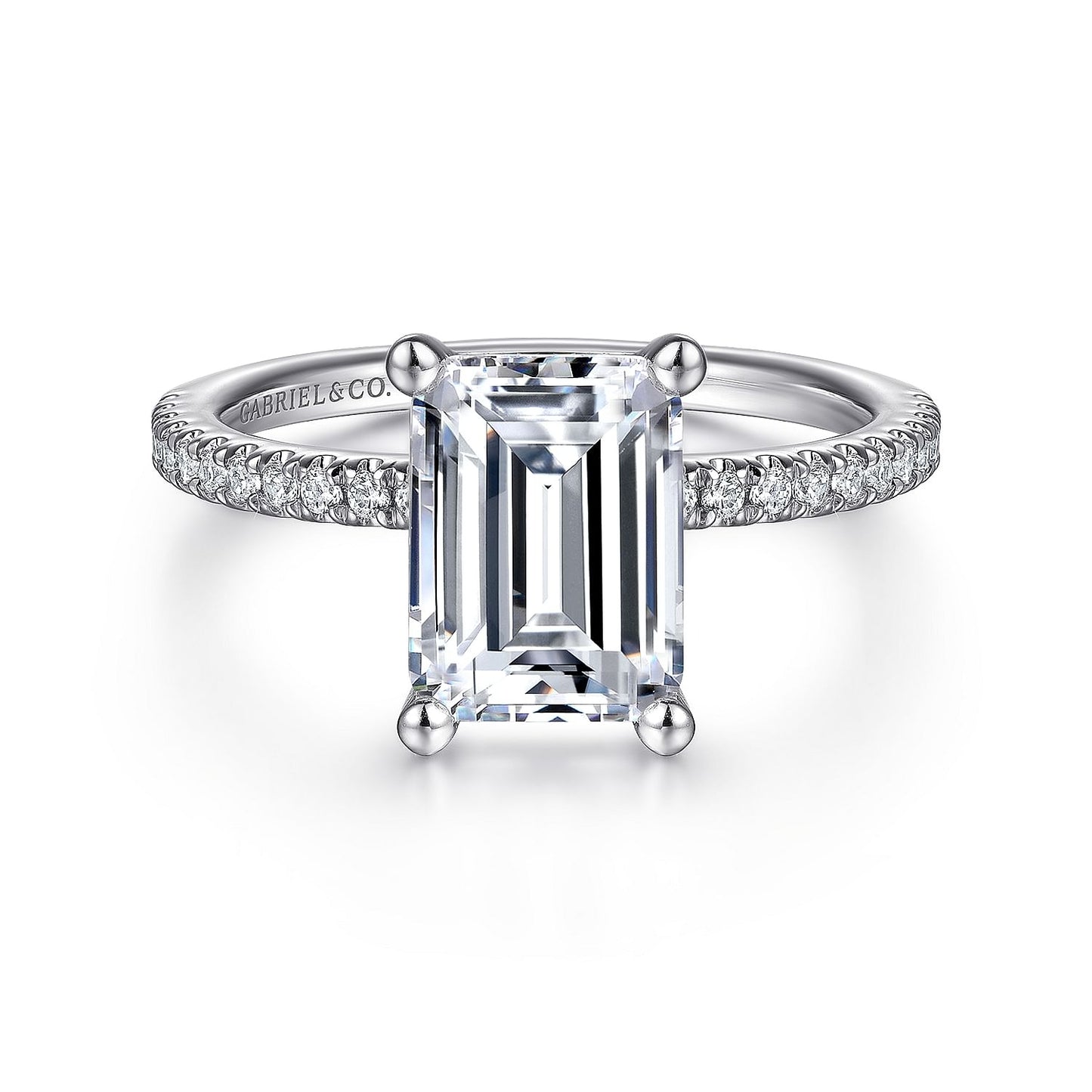 Gabriel & Co. Emerald Cut Semi-Mount Engagement Ring - Diamond Semi-Mount Rings