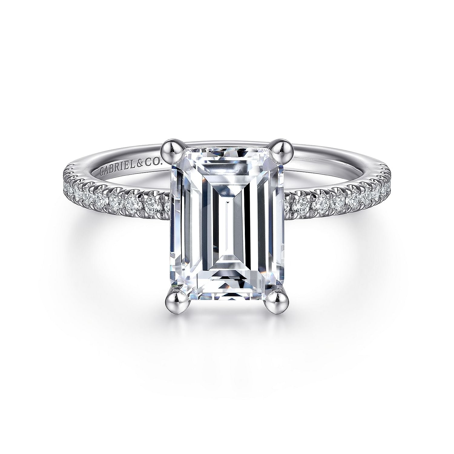 Gabriel & Co. Emerald Cut Semi-Mount Engagement Ring - Diamond Semi-Mount Rings