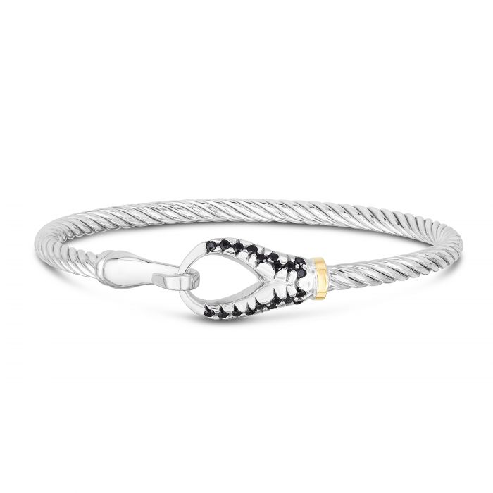 Phillip Gavriel  Silver & 18K Twisted Italian Cable Bangle