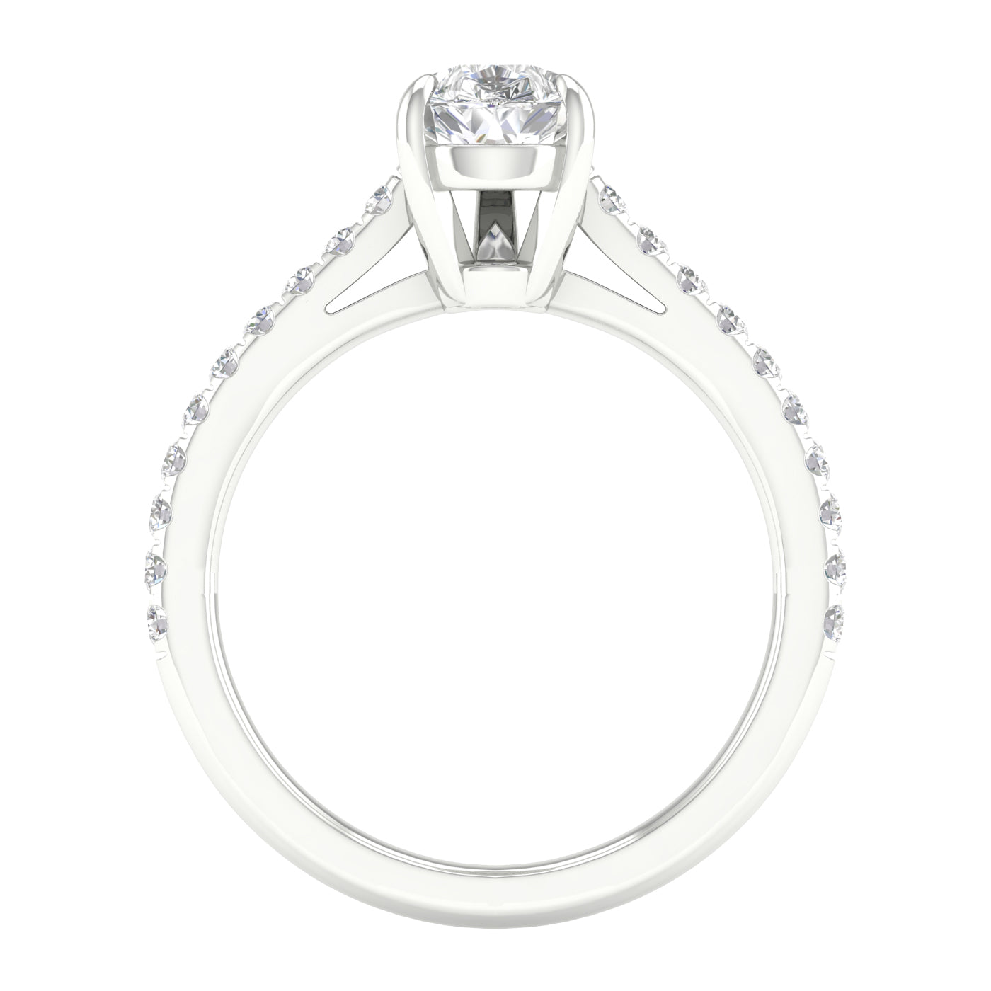 White Gold Pear Shape Laboratory Grown Diamond Engagement Ring