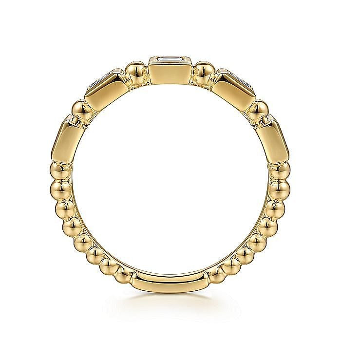 Gabriel & Co Yellow Gold Diamond Geometric Ring