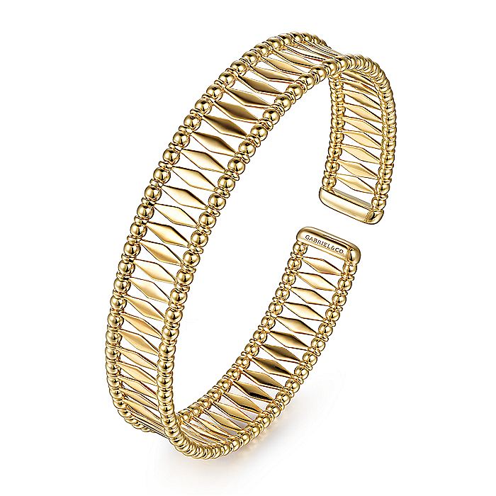 Gabriel & Co. 14 Karat Yellow Gold Bujukan Cuff Bracelet