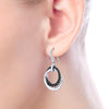 Gabriel & Co Silver Black Spinel Double Circle Drop Earrings
