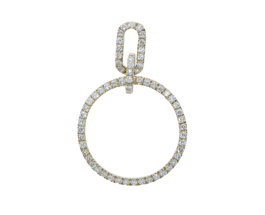 Yellow Gold Diamond Circle Pendant - Diamond Pendants