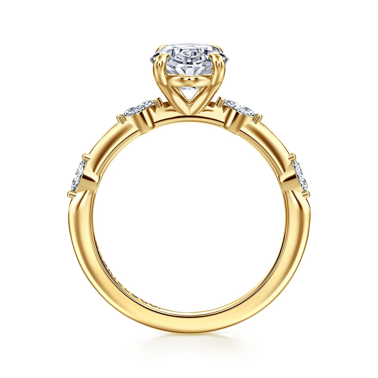 Gabriel & Co. Oval Semi-Mount Engagement Ring - Diamond Semi-Mount Rings