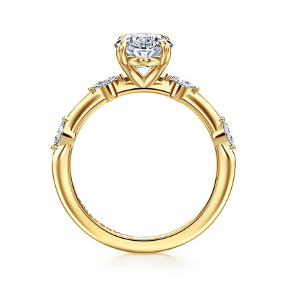 Gabriel & Co. Oval Semi-Mount Engagement Ring - Diamond Semi-Mount Rings