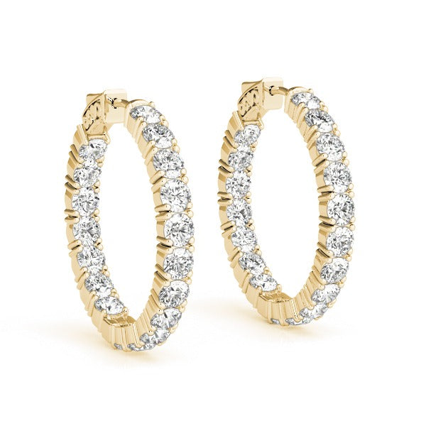 Diamond Inside Outside Hoops