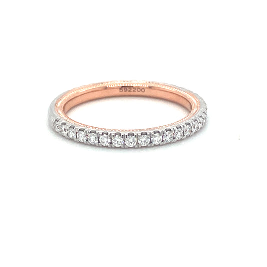 Verragio Tradition Collection White And Rose Gold Diamond Wedding Band