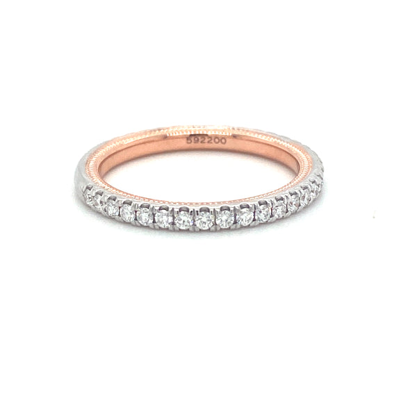 Verragio Tradition Collection White And Rose Gold Diamond Wedding Band