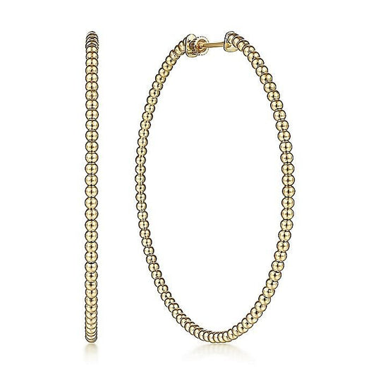 Gabriel & Co. Yellow Gold Bujukan Classic 60mm Hoop Earrings