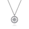 Gabriel & Co. Sterling Silver Bujukan Round Star Pendant 17.5 Inch Necklace