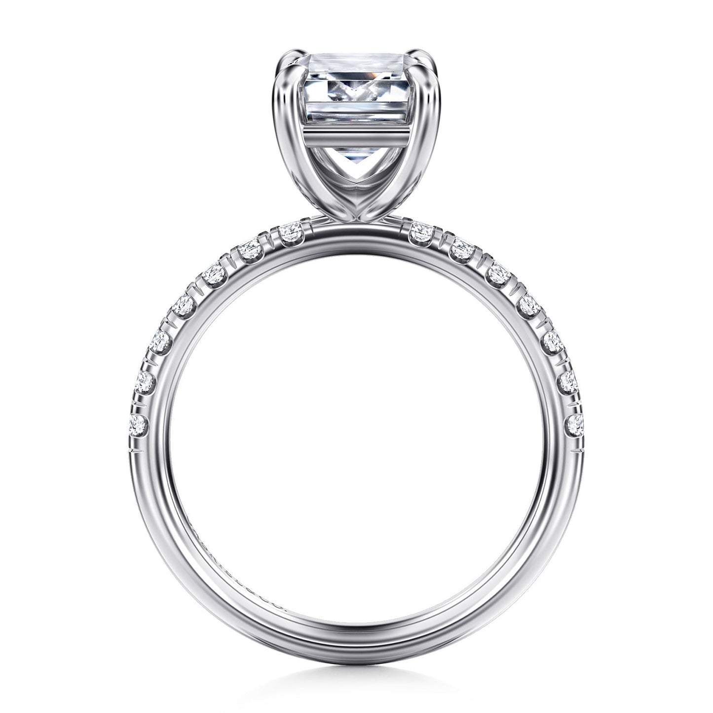 Gabriel & Co. Emerald Cut Semi-Mount Engagement Ring - Diamond Semi-Mount Rings