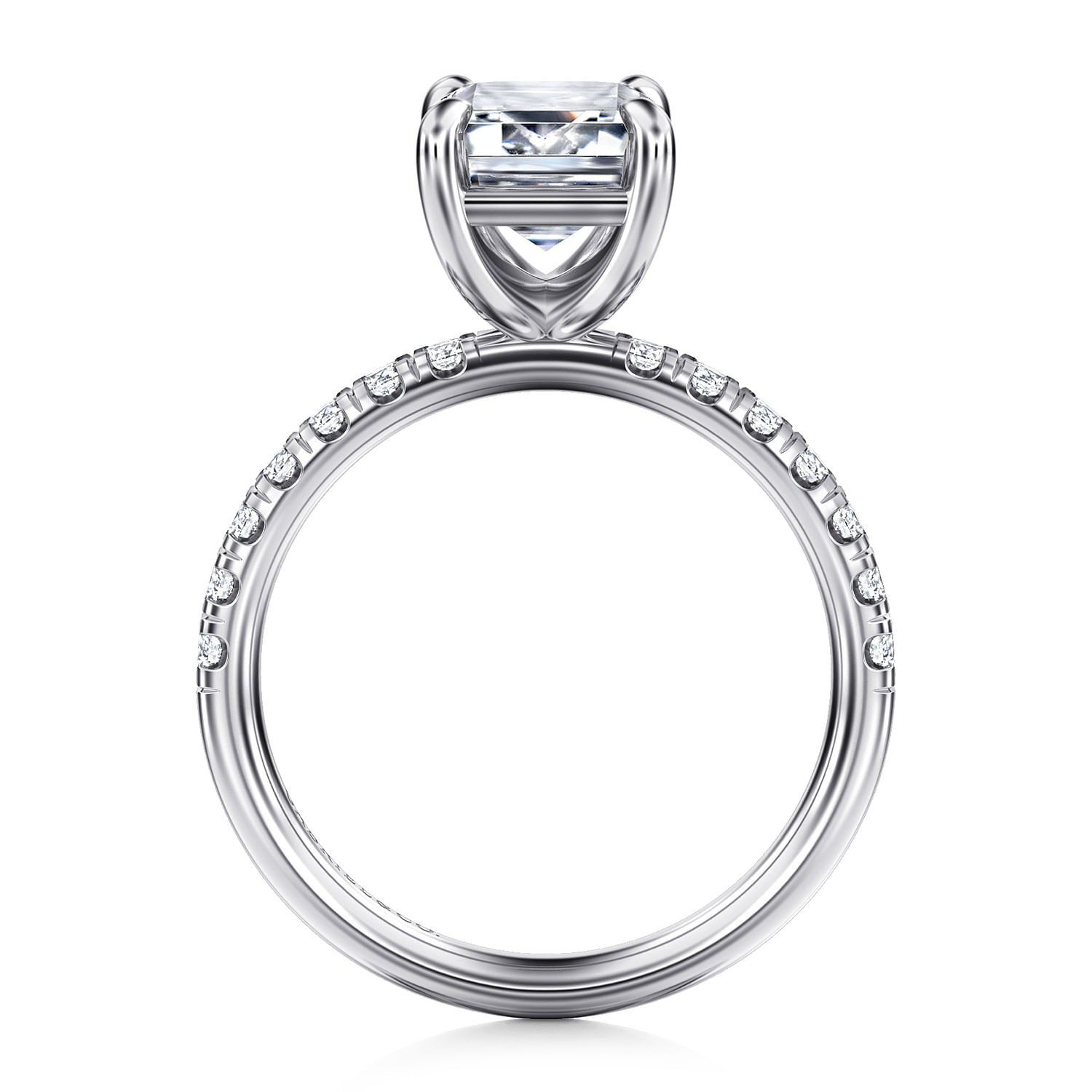 Gabriel & Co. Emerald Cut Semi-Mount Engagement Ring - Diamond Semi-Mount Rings