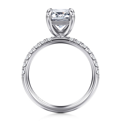 Gabriel & Co. Emerald Cut Semi-Mount Engagement Ring - Diamond Semi-Mount Rings