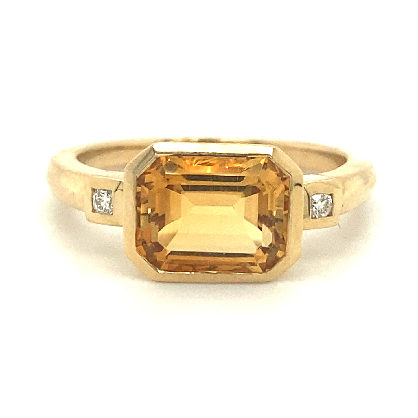 Yellow Gold Citrine Ring - Colored Stone Rings - Women's