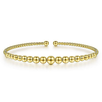 Ladies Gabriel & Co. 14 Karat Yellow Gold Bujukan Open Bangle Bracelet - Gold Bracelets