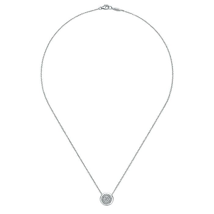 Gabriel & Co Sterling Silver Diamond Pendant Necklace