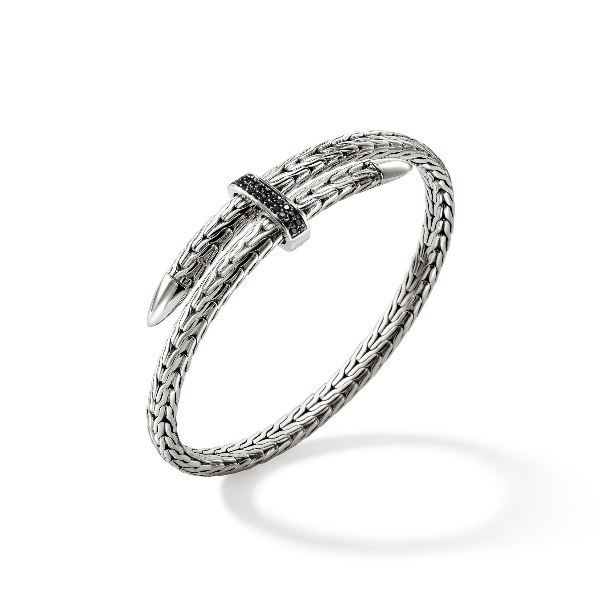 John Hardy Sterling Silver Black Sapphire Spear Flex Cuff - Colored Stone Bracelets
