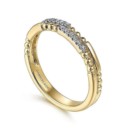Gabriel & Co. Yellow Gold Double Row Band