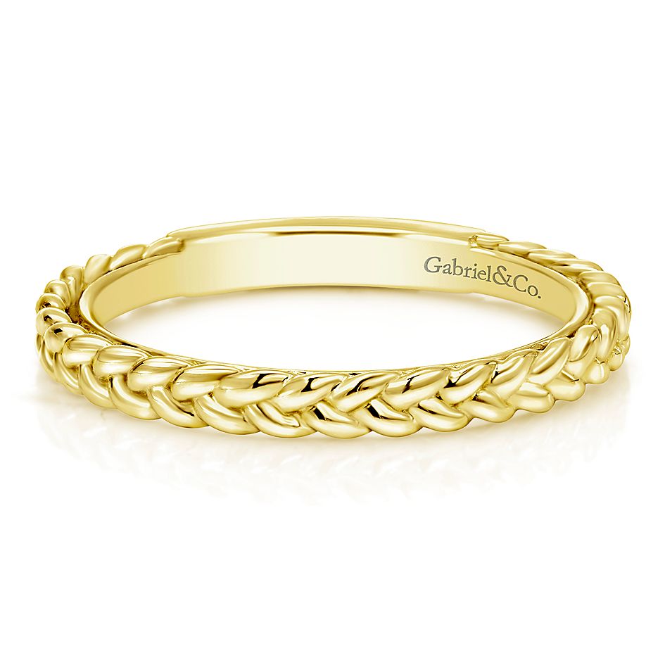 Gabriel & Co. Yellow Gold Braided Stackable Ring
