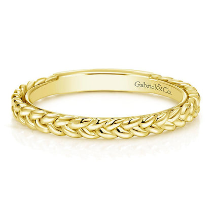 Gabriel & Co. Yellow Gold Braided Stackable Ring