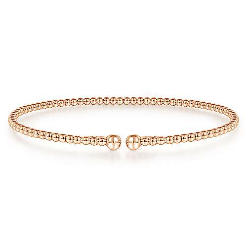 Gabriel & Co Split 14K Rose Gold Beaded Bujukan Bangle