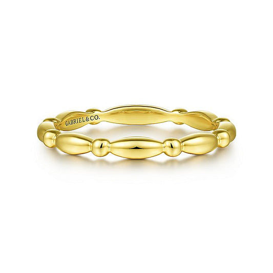 Gabriel & Co Yellow Gold Elongated Station Ring - Gold Fashion Rings - Women's