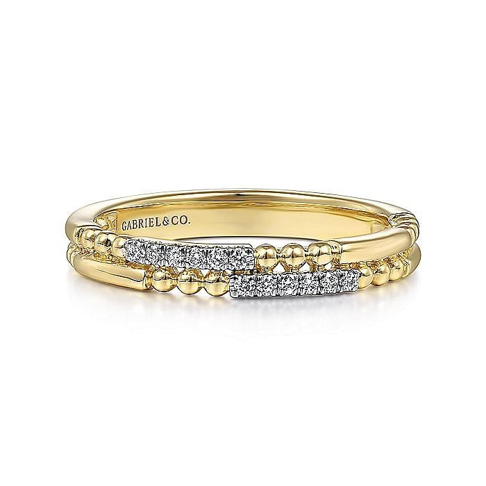 Gabriel & Co. Yellow Gold Double Row Band