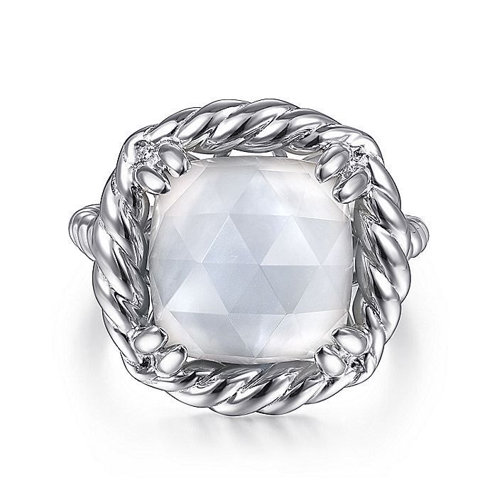 Gabriel & Co Sterling Silver Rock Crystal and White MOP Ring - Colored Stone Rings - Women's