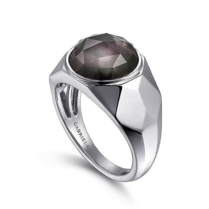 Gabriel & Co. Sterling Silver Black Mother of Pearl Ring