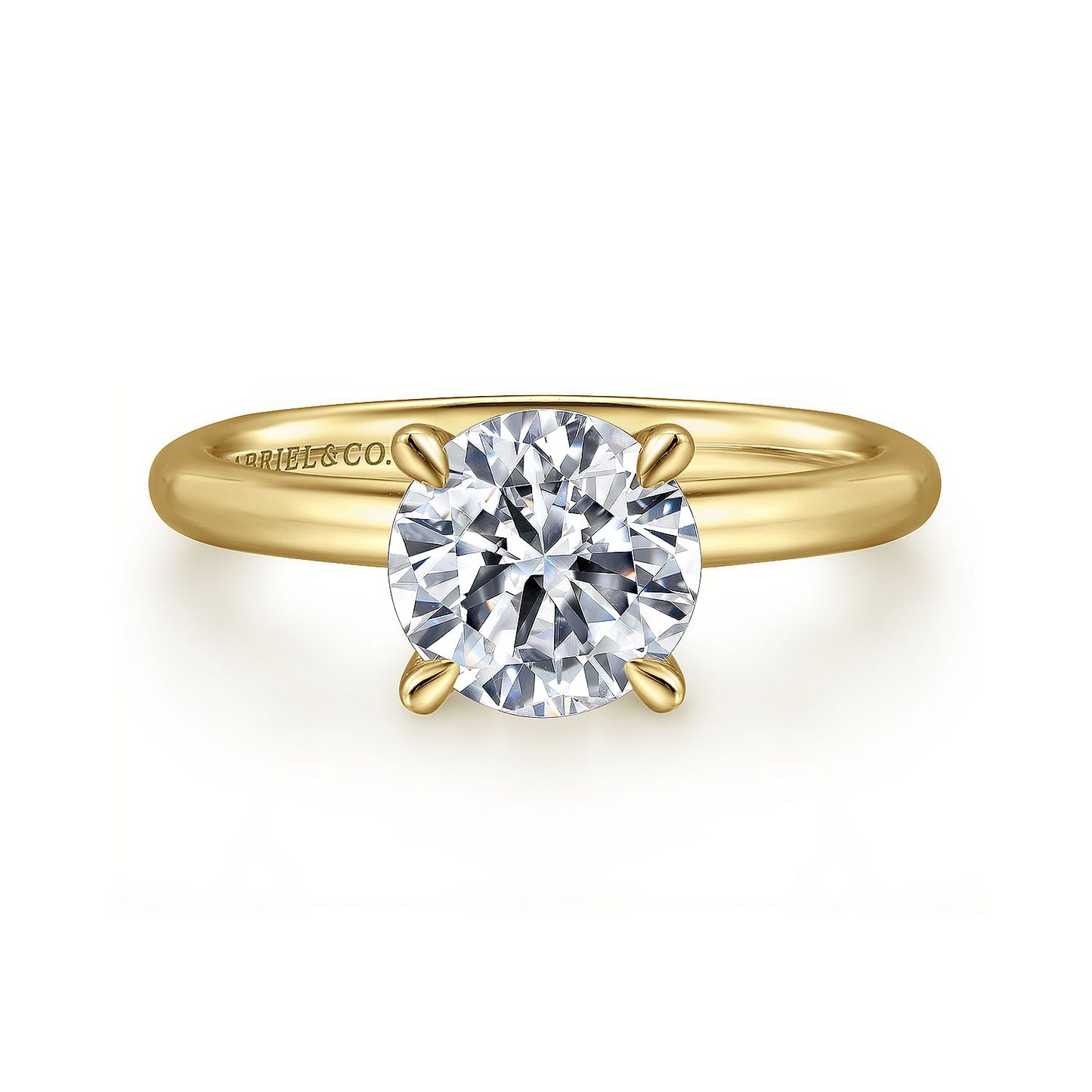 Gabriel & Co. 14 Karat Yellow Gold Classic Round Semi-Mount Solitaire Engagement Ring