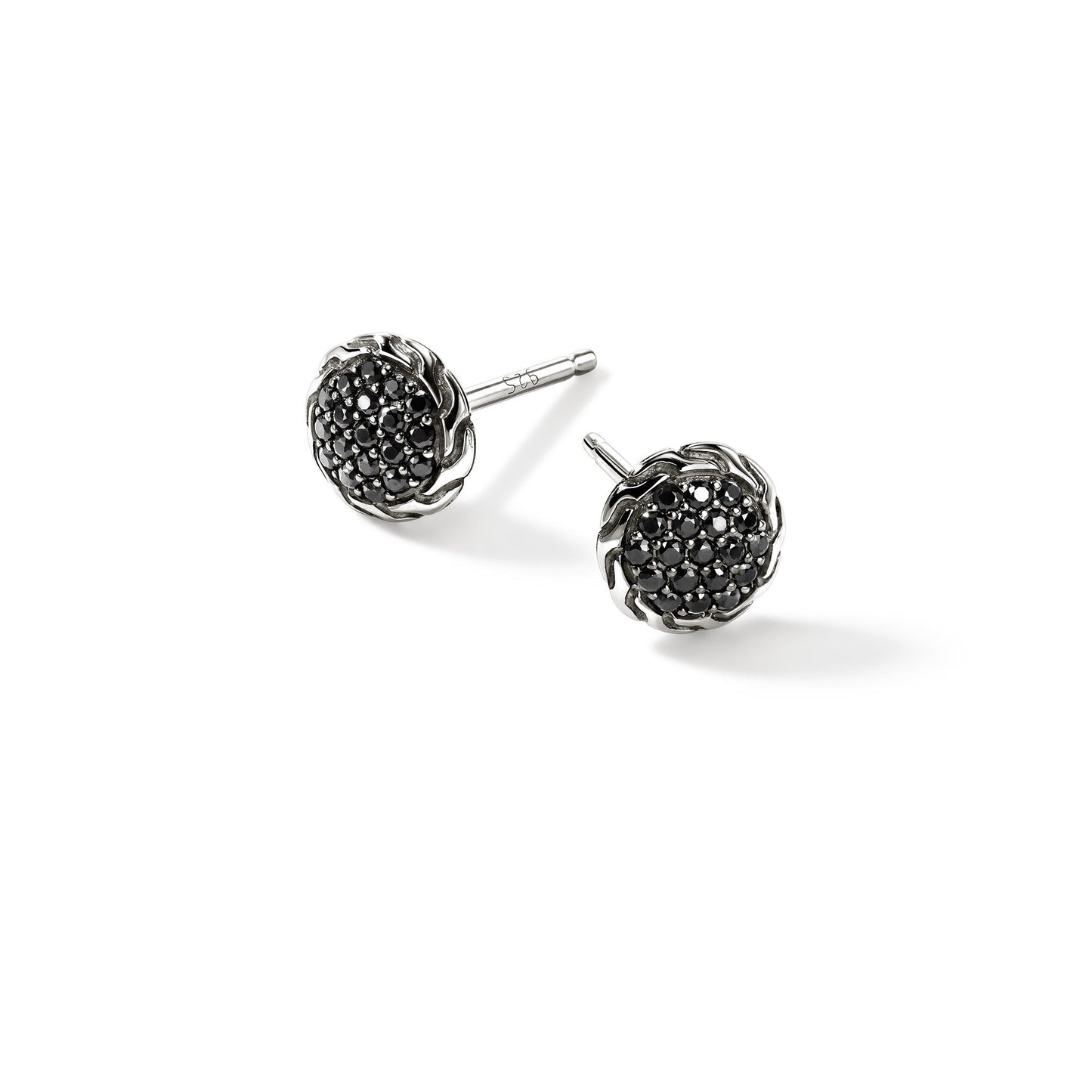 John Hardy Sterling Silver Essential Black Sapphire Pavé Stud Earring