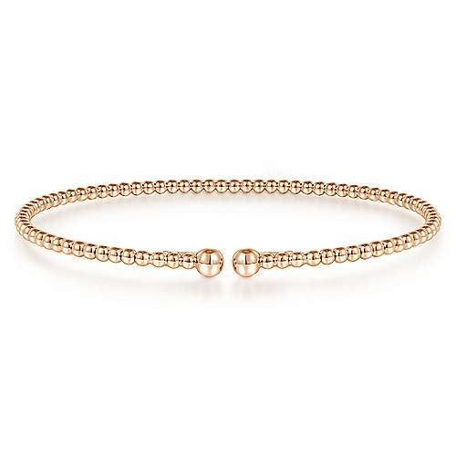 Gabriel & Co Rose Gold Beaded Bujukan Bangle