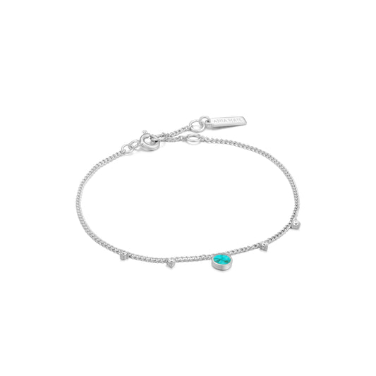 Ania Haie Turquoise Drop Disc Bracelet - Silver Bracelets