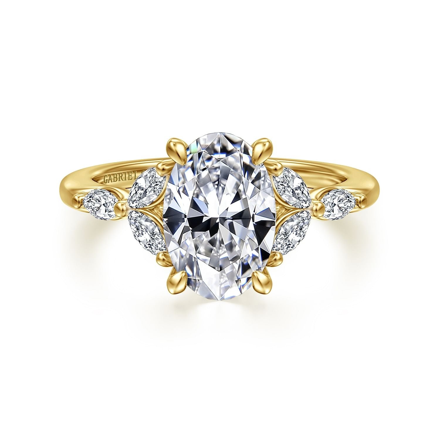 Gabriel & Co. Oval Semi-Mount Engagement Ring - Diamond Semi-Mount Rings