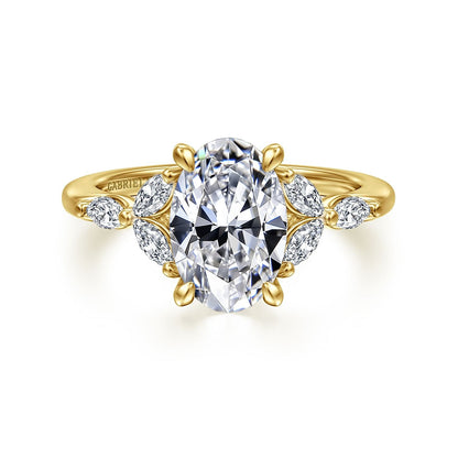 Gabriel & Co. Oval Semi-Mount Engagement Ring - Diamond Semi-Mount Rings